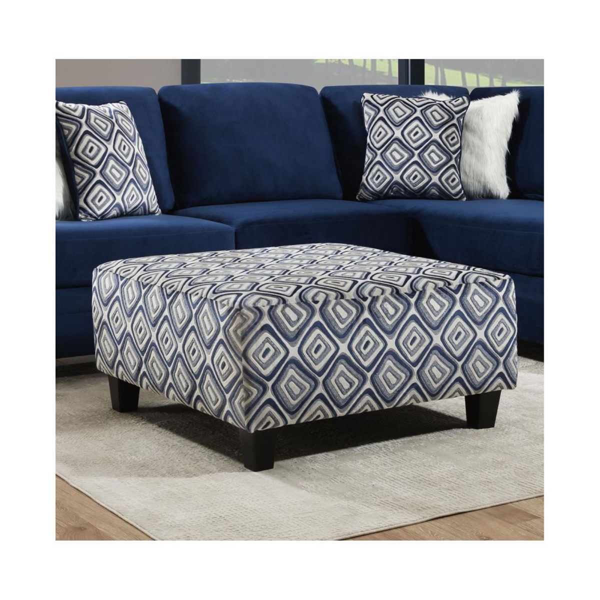 Picture of Groovy Navy Cocktail Ottoman