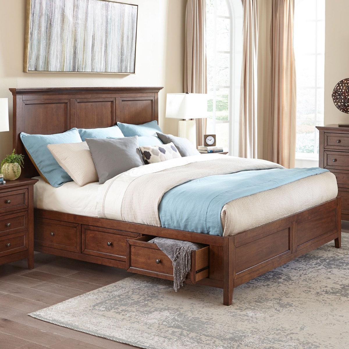 Picture of Tuscan Finish Queen Storage Bed 