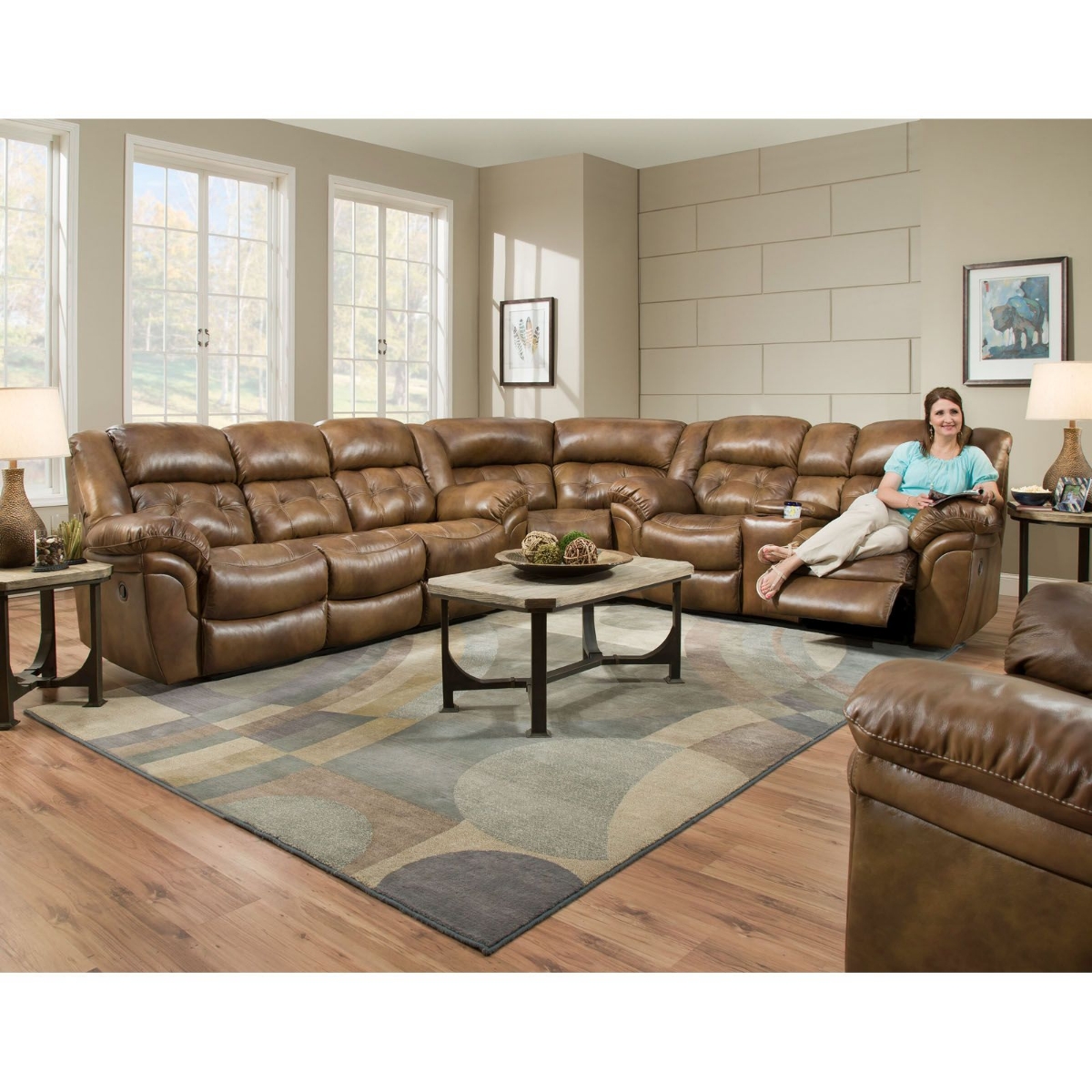 Picture of Cheyenne Leather Power Recliner Sectional