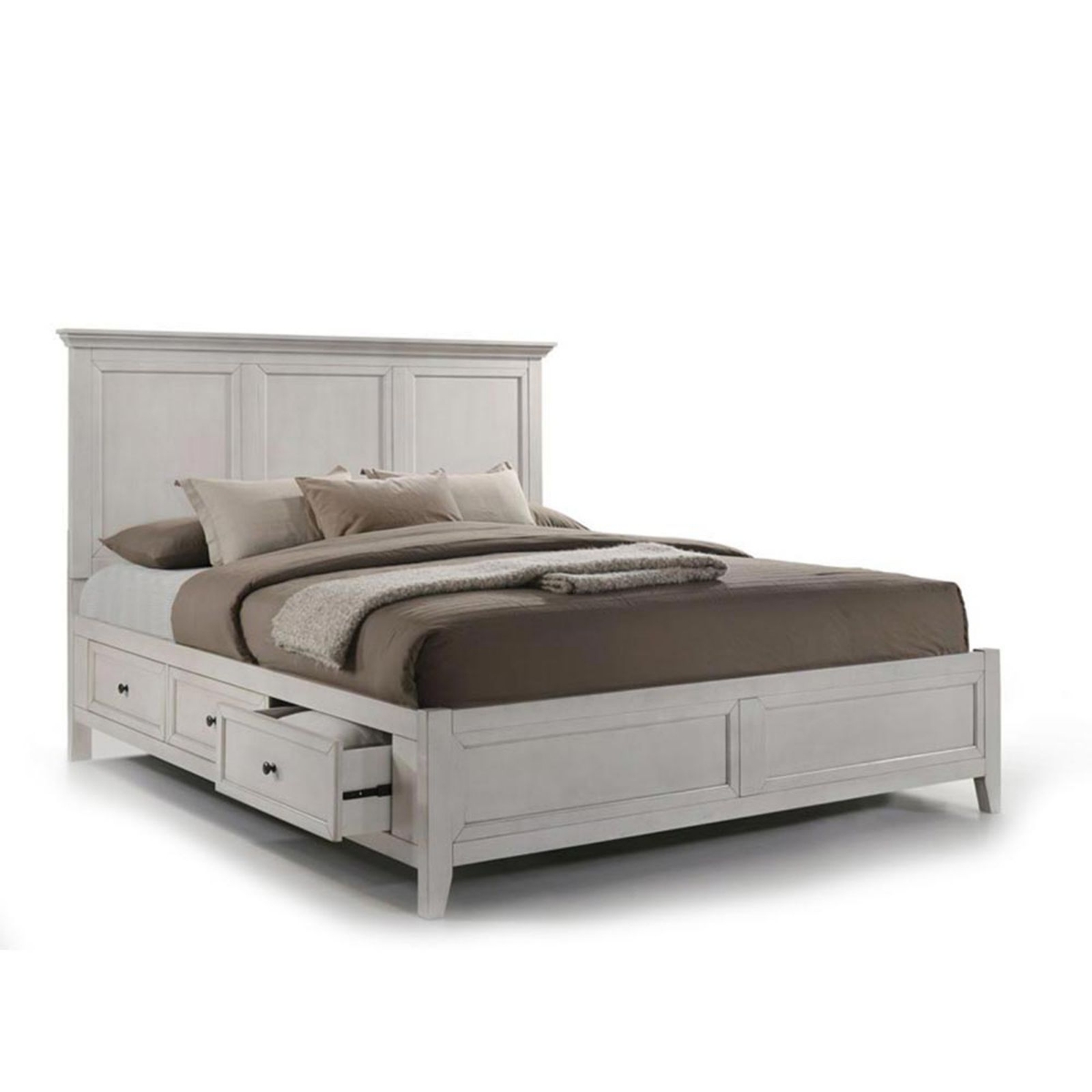 Picture of San Mateo Rustic White Queen Storage Bed